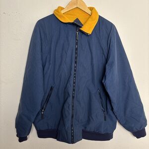 Vintage LAKE ‘N TRAIL Fleece Lined Jacket Men’s Size Large Navy Blue Zip Up